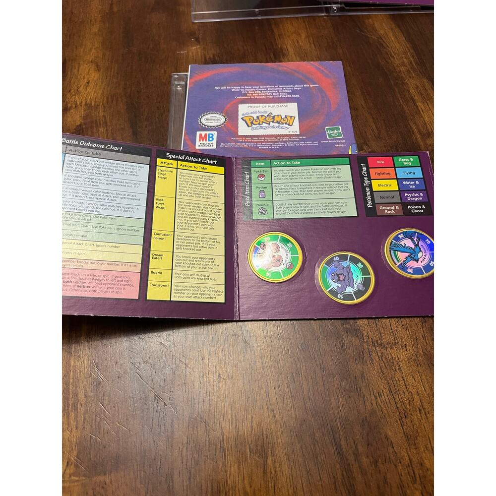 Hasbro Pokemon Battling Coin Game 3 Coins 1999-Exeggcute, Grimer & Articuno - Picture 2 of 3